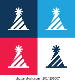 Birthday blue and red four color minimal icon set