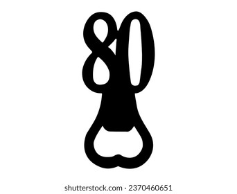 Birthday bottle opener silhouette vector art white background