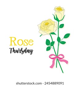 Birthday bouquet. Thursday, Set of yellow roses, flat vector illustration. Zodiac on a white background Floral design elements. Mother's Day. Birth announcement. Children's birthday gift.