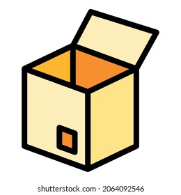 Icono de la caja de cumpleaños. Color del icono del cuadro de cumpleaños del contorno aislado