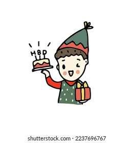 Birthday boy with birthday cake