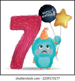 Birthday Boy funny monsters with chicks