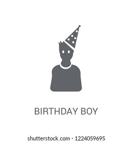 Birthday boy icon. Trendy Birthday boy logo concept on white background from Birthday party and wedding collection. Suitable for use on web apps, mobile apps and print media.