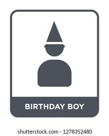 birthday boy icon vector on white background, birthday boy trendy filled icons from Birthday party and wedding collection, birthday boy vector illustration