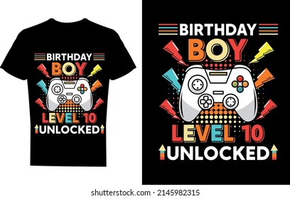 Birthday Boy nivel 10 desbloqueado diseño de camisetas graciosas