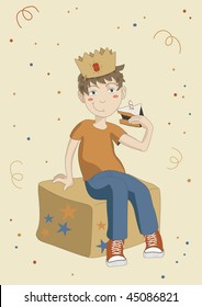 Birthday boy and piece of cake
