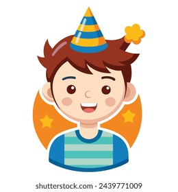 Geburtstag Junge Aufkleber flache Vektor-Illustration