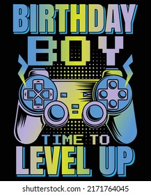 Birthday boy time to level up design for video game lovers