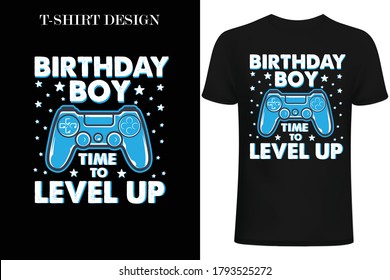 Geburtstag Junge Zeit, um Level Up Video-Spiel Geburtstag Geschenke Boys T-Shirt.