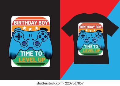 Birthday Boy Time To Level Up Video Game Birthday Gift Boys T-Shirt Bast