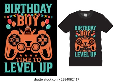 
Birthday boy Vector joysticks gaming controller slogan texts glitchy typography vectors video game t-shirt designs. gamepad illustration apparel trendy quotes consoles t-shirts design templates.