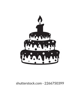 Birthday bread icon symbol,illustration design template.