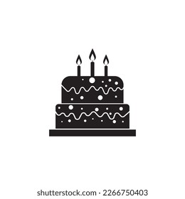 Birthday bread icon symbol,illustration design template.