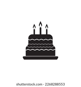 Birthday bread icon symbol,illustration design template.
