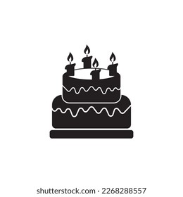 Birthday bread icon symbol,illustration design template.