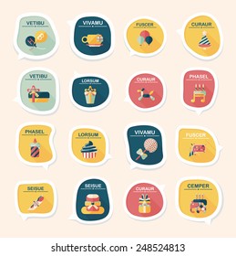 Birthday bubble speech banner design flat background set, eps10, dummy text