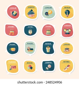 Birthday bubble speech banner design flat background set, eps10, dummy text