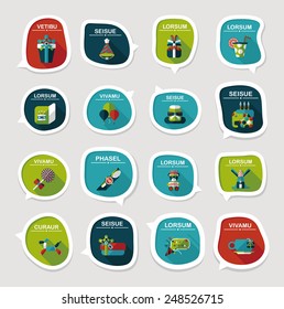 Birthday bubble speech banner design flat background set, eps10, dummy text