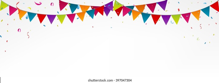 Birthday Bunting Flags With Confetti