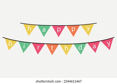 Birthday Bunting Flat Style Vectorart