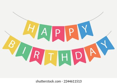 Birthday Bunting Flat Style Vectorart