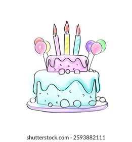birthday cace with three candles