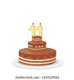 birthday cake 11 years vector