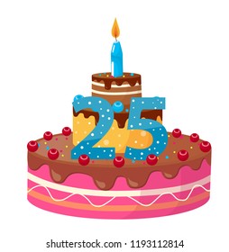 birthday cake 25 years vector