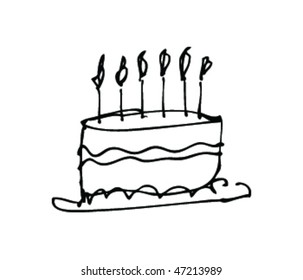 Sketch Birthday Cake Images Stock Photos Vectors Shutterstock