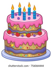 Birthday Cake 5 Candles Eps10 Vector Stock Vector (Royalty Free ...