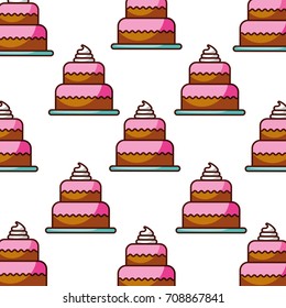 birthday cake bakery kitchen seamless pattern