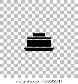 Birthday cake. Black flat icon on a transparent background. Pictogram for your project