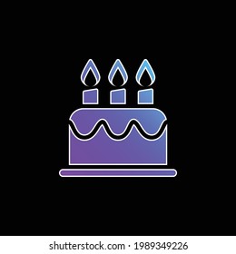 Birthday Cake blue gradient vector icon