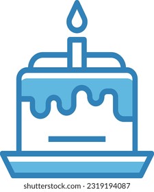 Geburtstagskuchen, blaues Symbol, Vektorsymbol