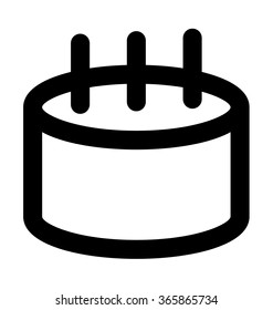 Birthday Cake Bold Line Vector Icon