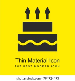Birthday cake bright yellow material minimal icon or logo design