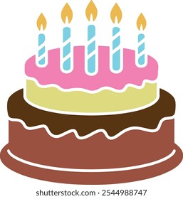 bolo de aniversário com vela acesa 