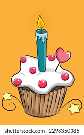 birthday cake with a candle