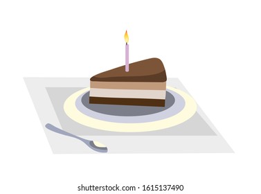 Birthday cake with candle, celebration of Birthday