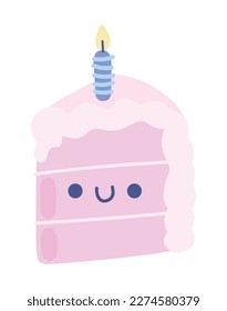 birthday cake with candle doodle isolated icon