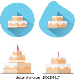 Birthday cake with candle and icing