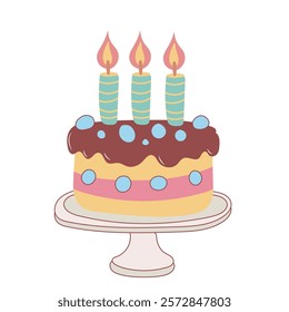 Birthday cake with candle illustration