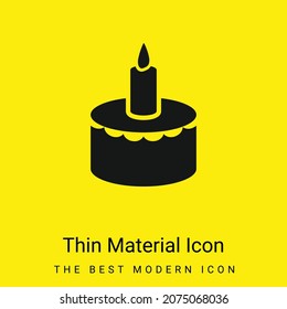 Birthday Cake With Candle minimal bright yellow material icon