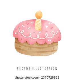 pastel de cumpleaños con ilustración vectorial de velas