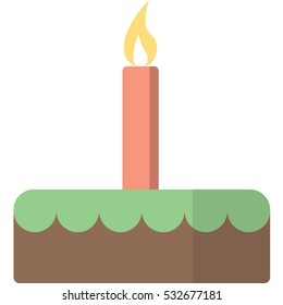 birthday cake with candle vector illustration