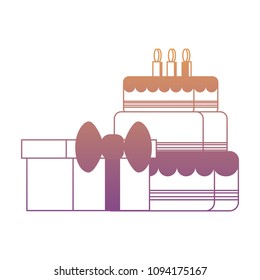 birthday cake with candles