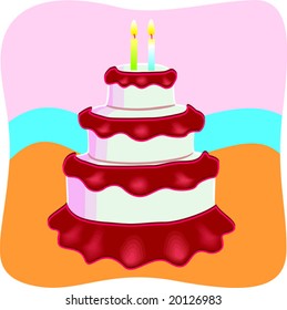 birthday cake with candles	