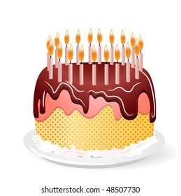 Birthday cake with candles