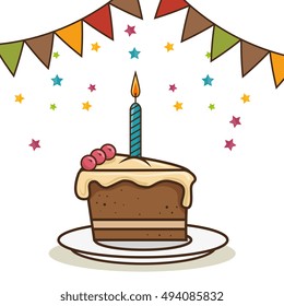 birthday cake with candles