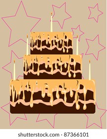 Birthday cake with candles